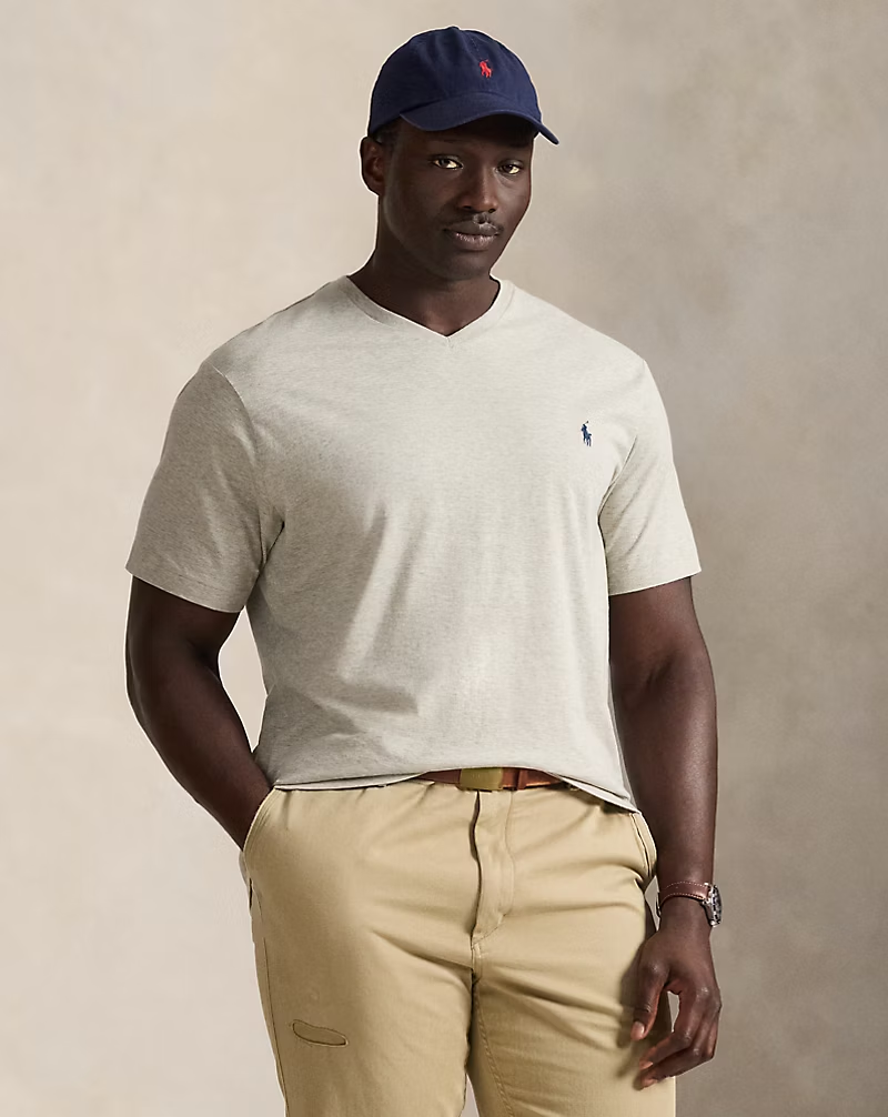 【Up to 59% off！】Jersey V-Neck T-Shirt