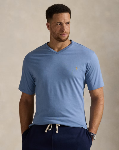 【Up to 59% off！】Jersey V-Neck T-Shirt