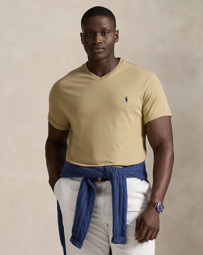 【Up to 59% off！】Jersey V-Neck T-Shirt