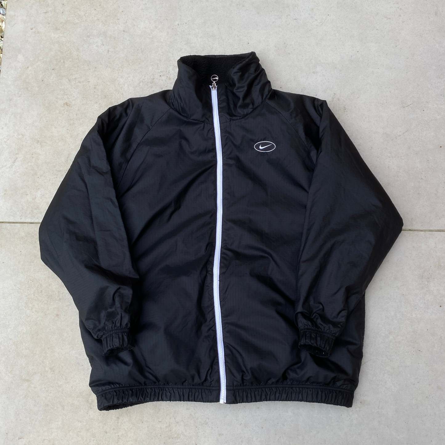 2000'sReversible Fleece Puffer Jacket Black