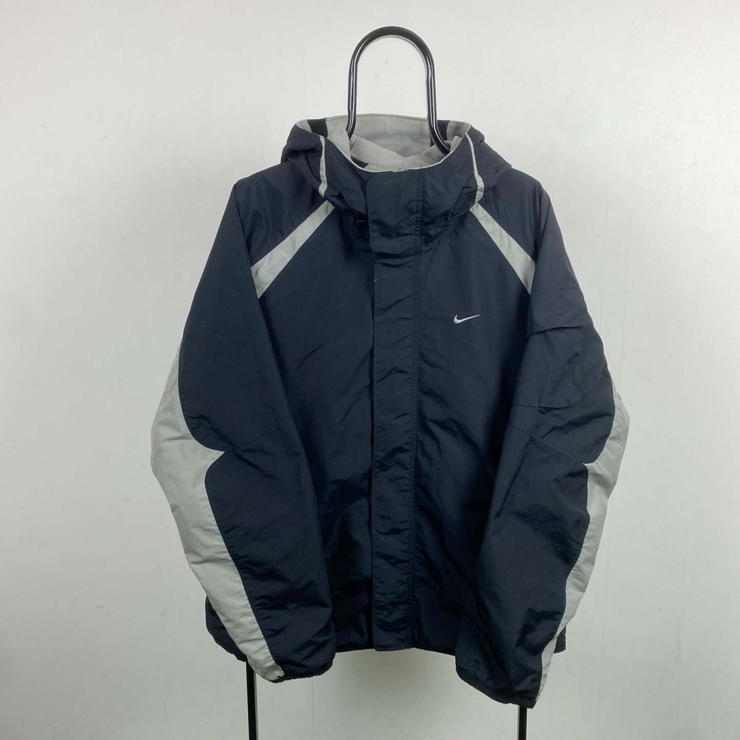 2000'sReversible Fleece Coat Jacket Black Grey