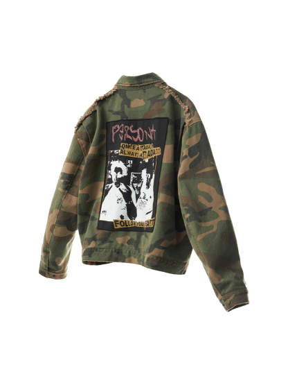 Camouflage Distressed Work Jacket