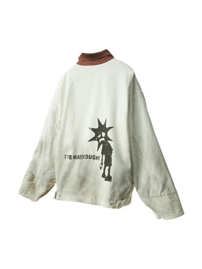 Distressed Stain White Detroit Jacket