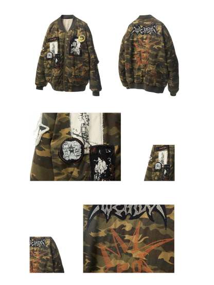 Punk Camo Reversible Cotton Coat