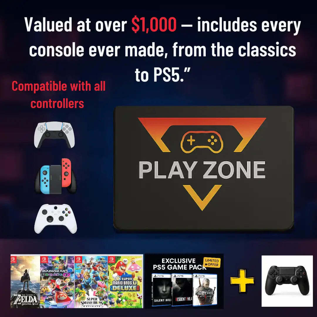 Play Every Console – PS5, Switch, Xbox & 50,000 Games in One with Playzone™ Super Console 1TB