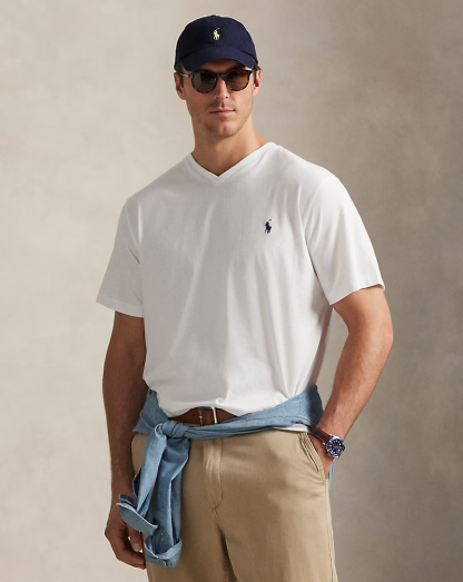 【Up to 59% off！】Jersey V-Neck T-Shirt