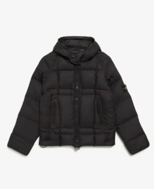 Stone Island Opaque Nylon Tela Goose Down Jacket Black