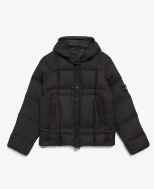 Stone Island Opaque Nylon Tela Goose Down Jacket Black