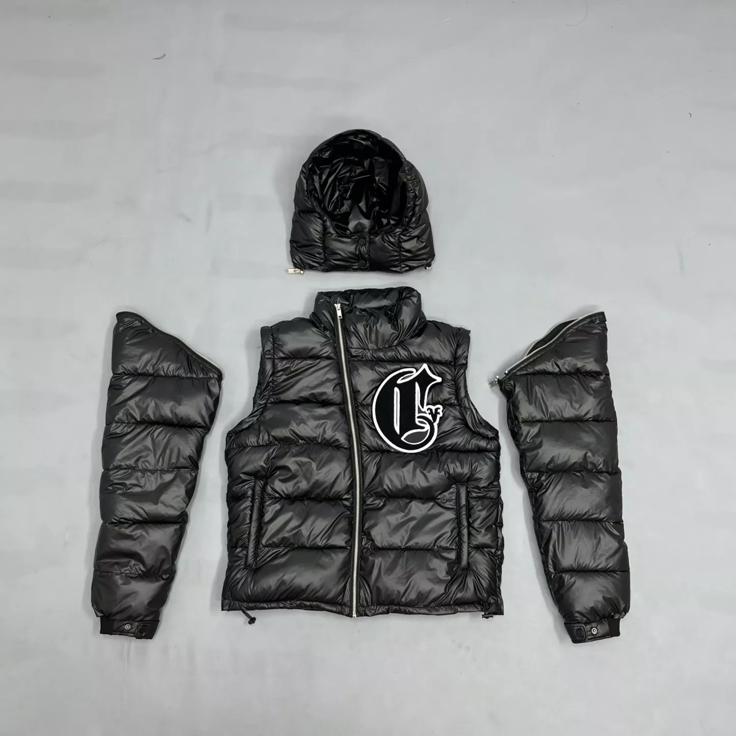 Trapstar Chenille Decoded Puffer Jacket Black