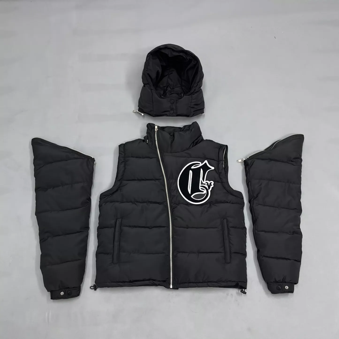 Corvidae Puffer Vest Jacket Black