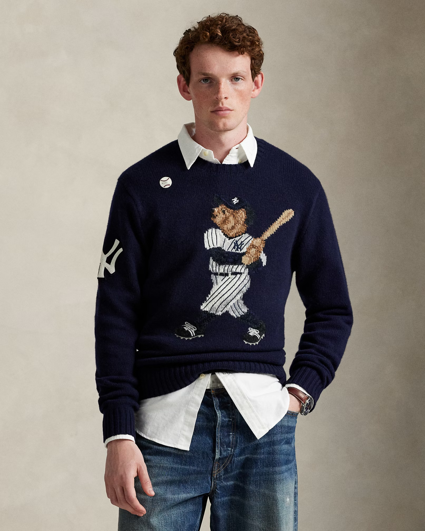 【Up to 59% off！】Polo Yankees Bear Sweater