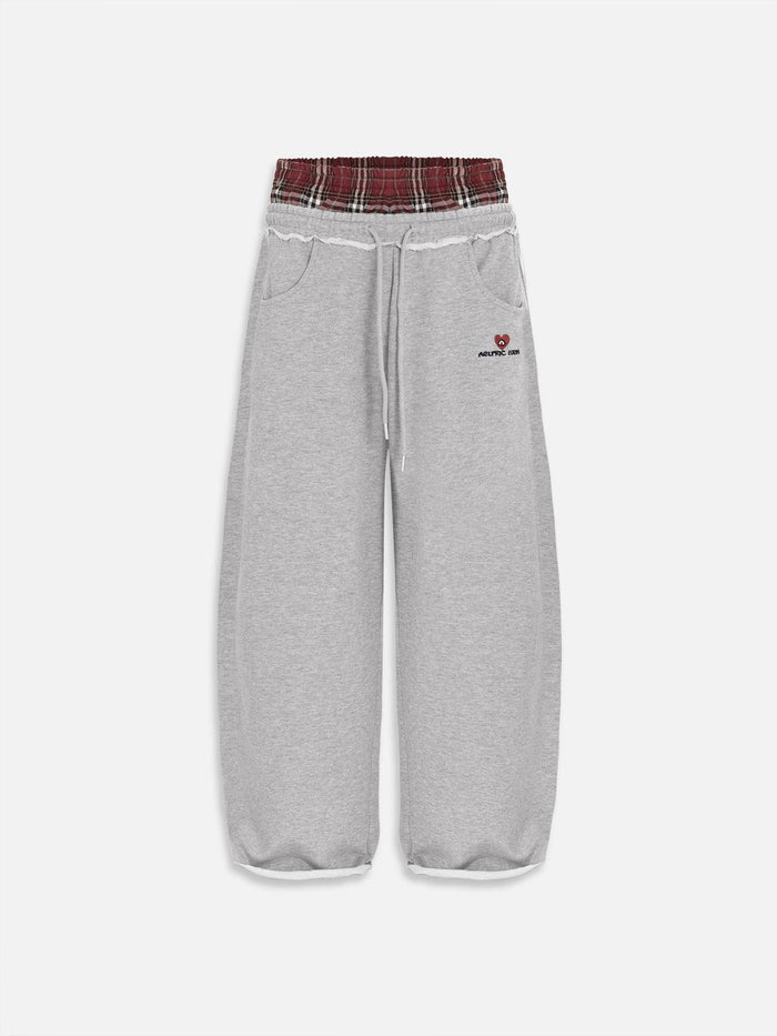 【59% off ！】Double Waist Baggy Sweatpants