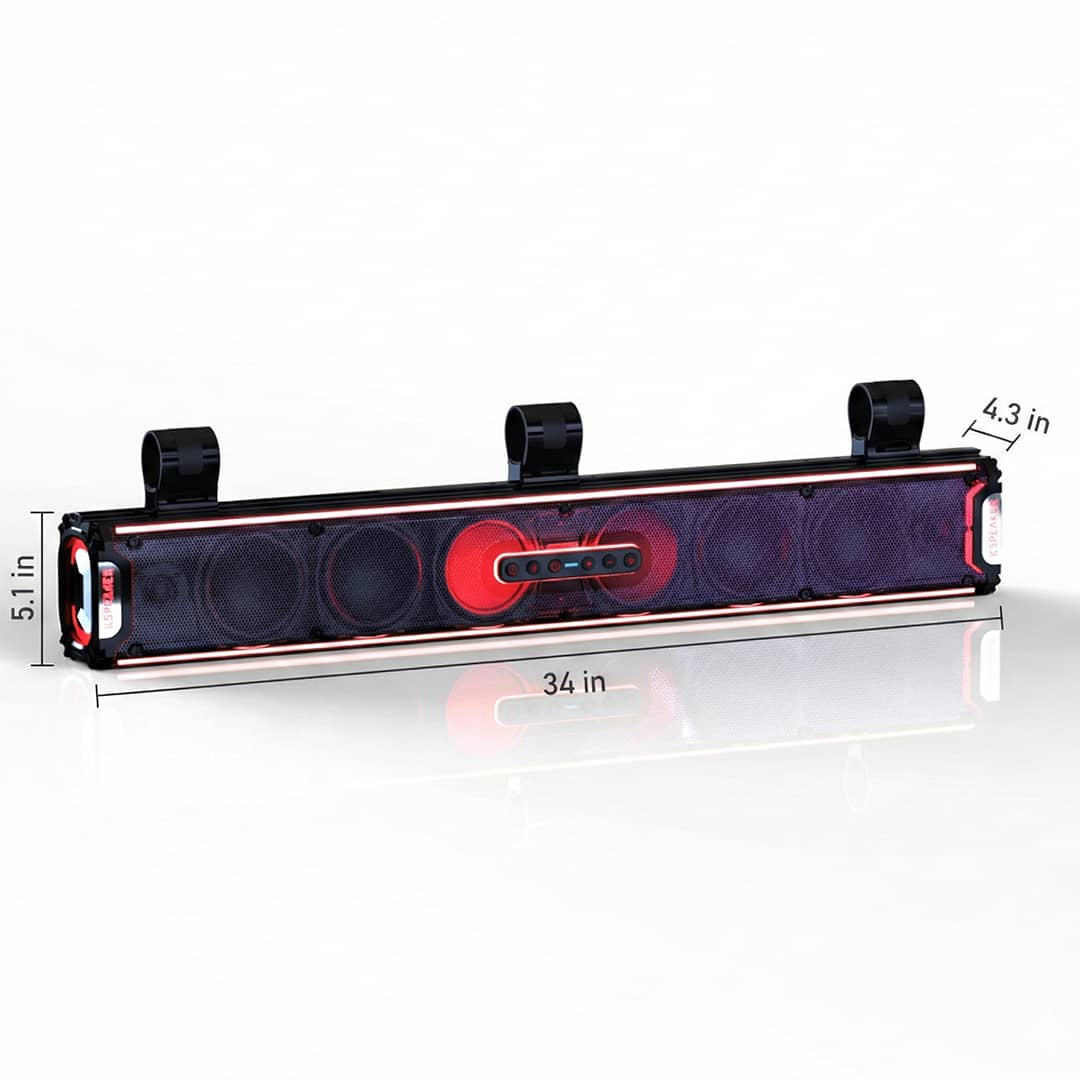 KSPEAKER K66 UTV Sound Bar - 1600W Peak Power, IP67 Waterproof
