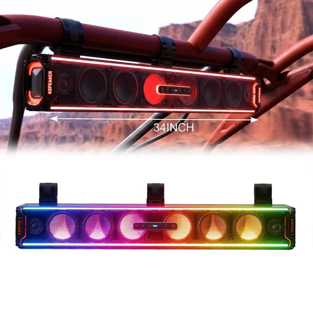 KSPEAKER K66 UTV Sound Bar - 1600W Peak Power, IP67 Waterproof