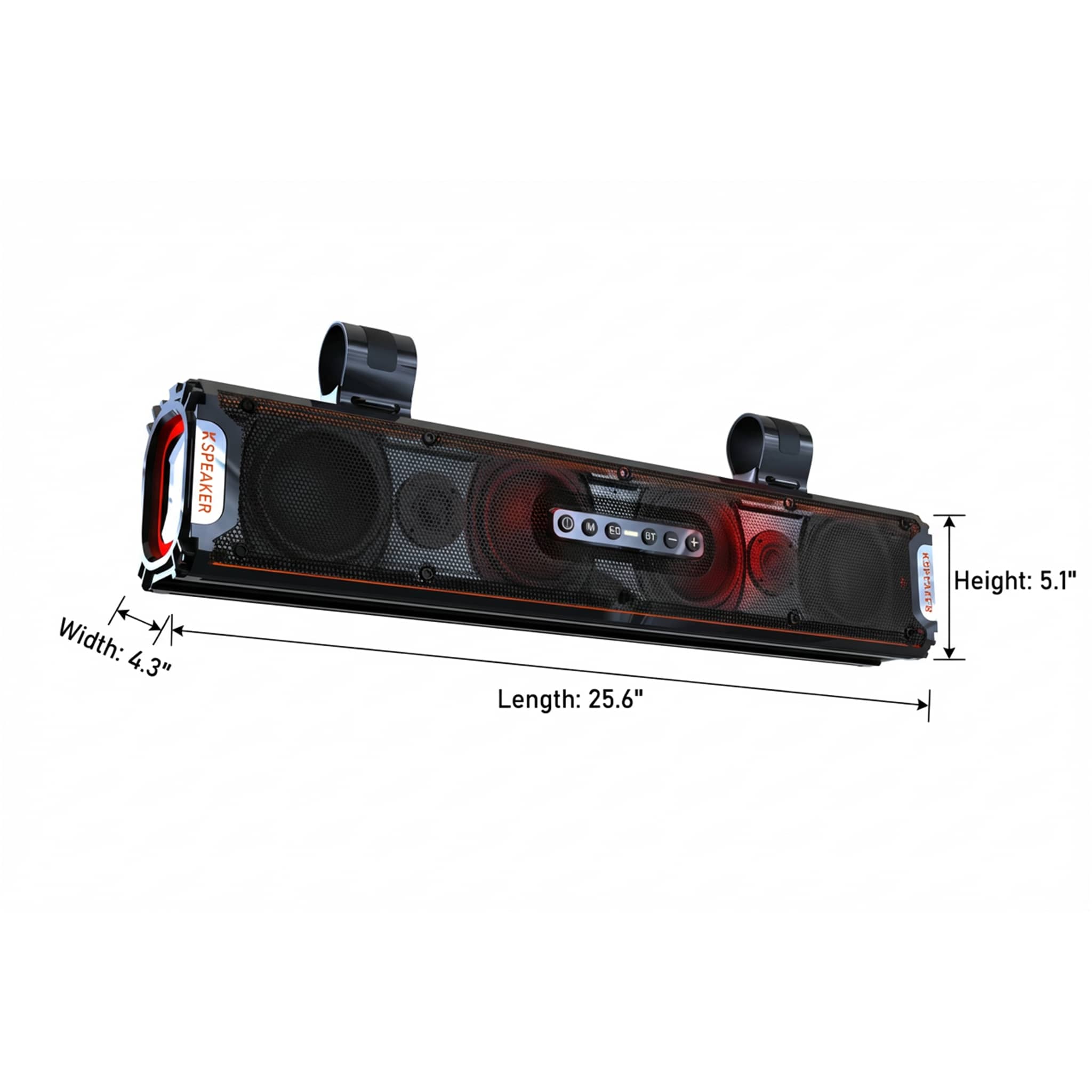 KSPEAKER K66 UTV Sound Bar - 1600W Peak Power, IP67 Waterproof