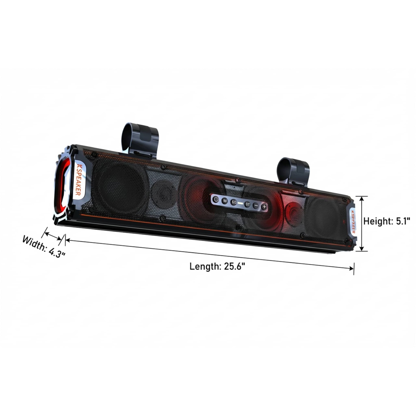 KSPEAKER K66 UTV Sound Bar - 1600W Peak Power, IP67 Waterproof