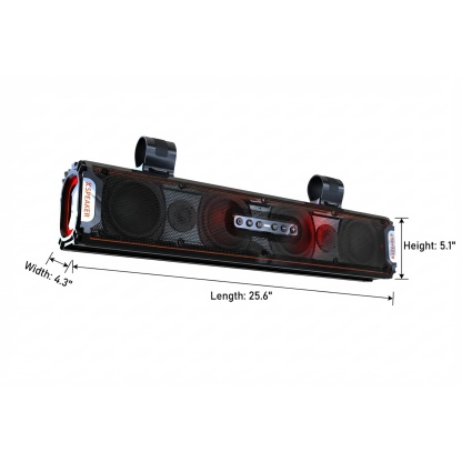 KSPEAKER K66 UTV Sound Bar - 1600W Peak Power, IP67 Waterproof