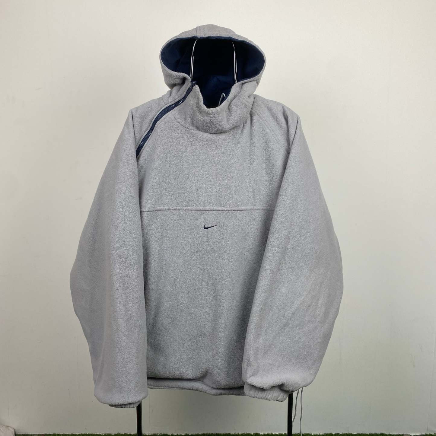 2000'sReversible Side Winder Fleece Jacket Blue Grey
