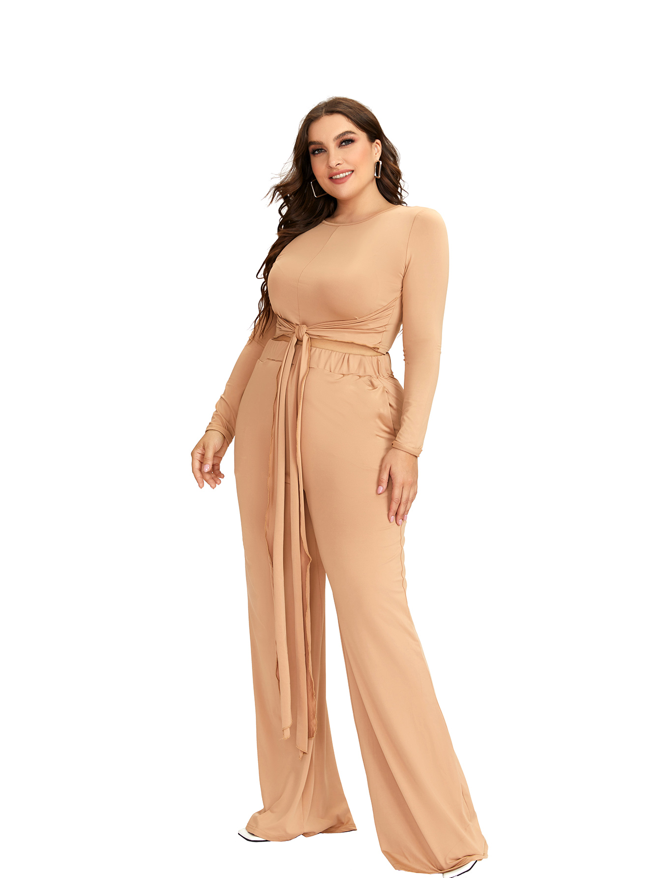 Women's Plus Size  2 Piece Lounge Sets Sweatshirt Casual Travel Outfits Fashion Wide Leg Tracksuit Cozy Sweatsuits