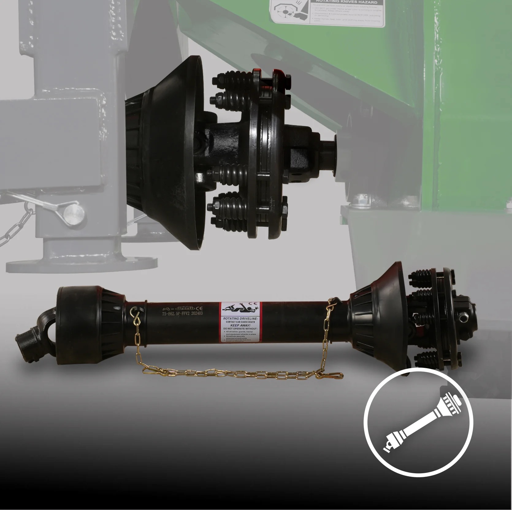 540 rpm PTO shaft connection for SG24 stump grinder