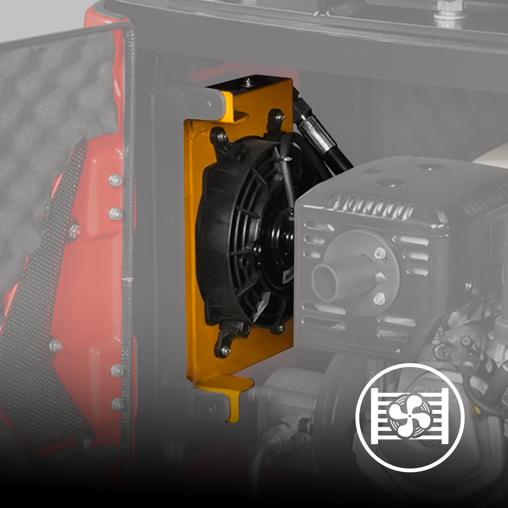 Hydraulic oil radiator and hydraulic system support