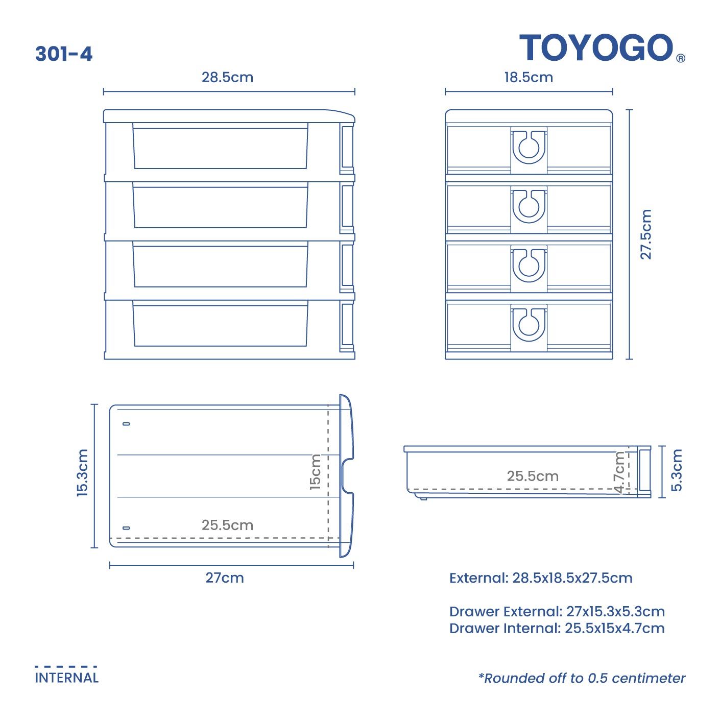 4 TIER A5 STATIONERY DRAWER (301-4)