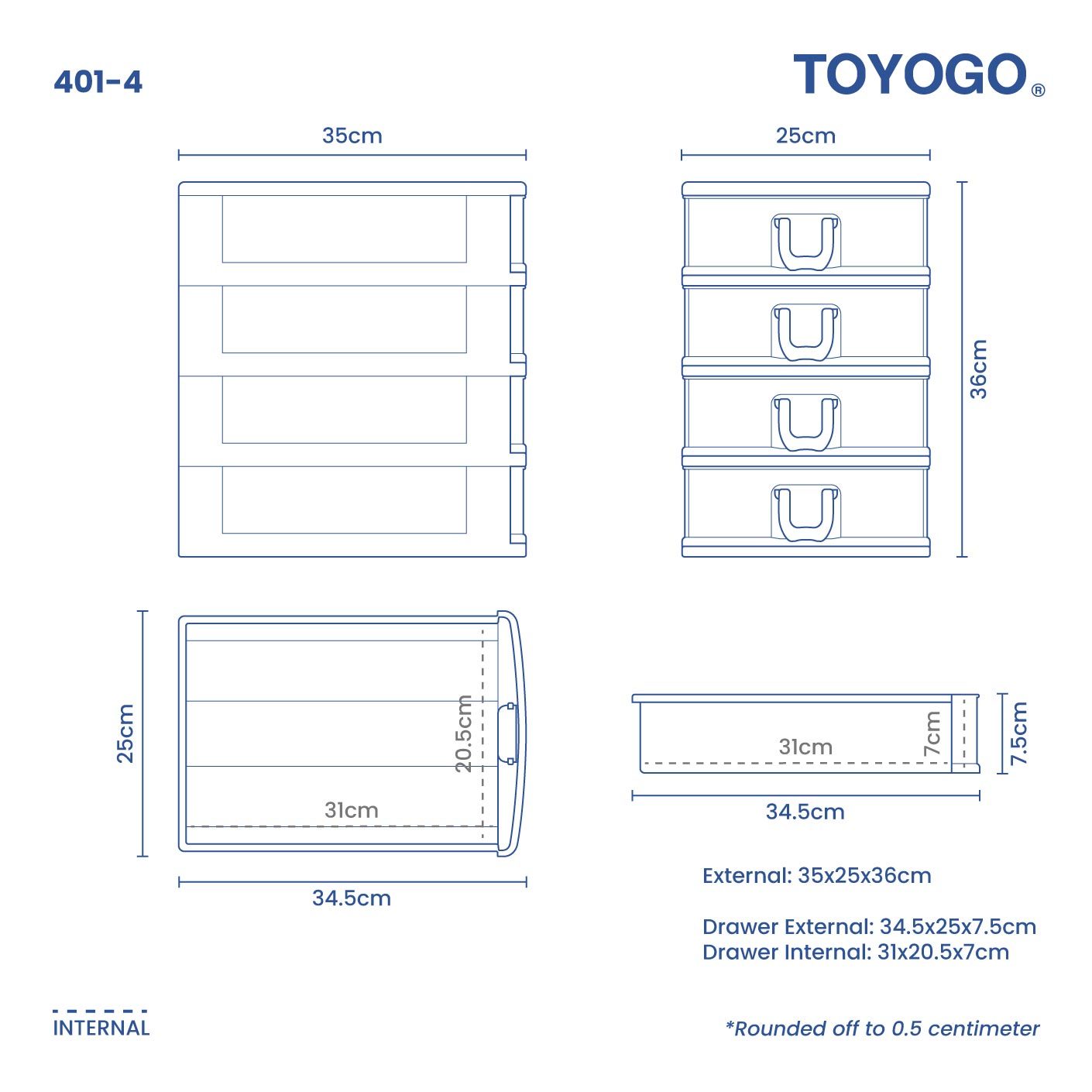 4 TIER 4S A4 DRAWER (401-4)