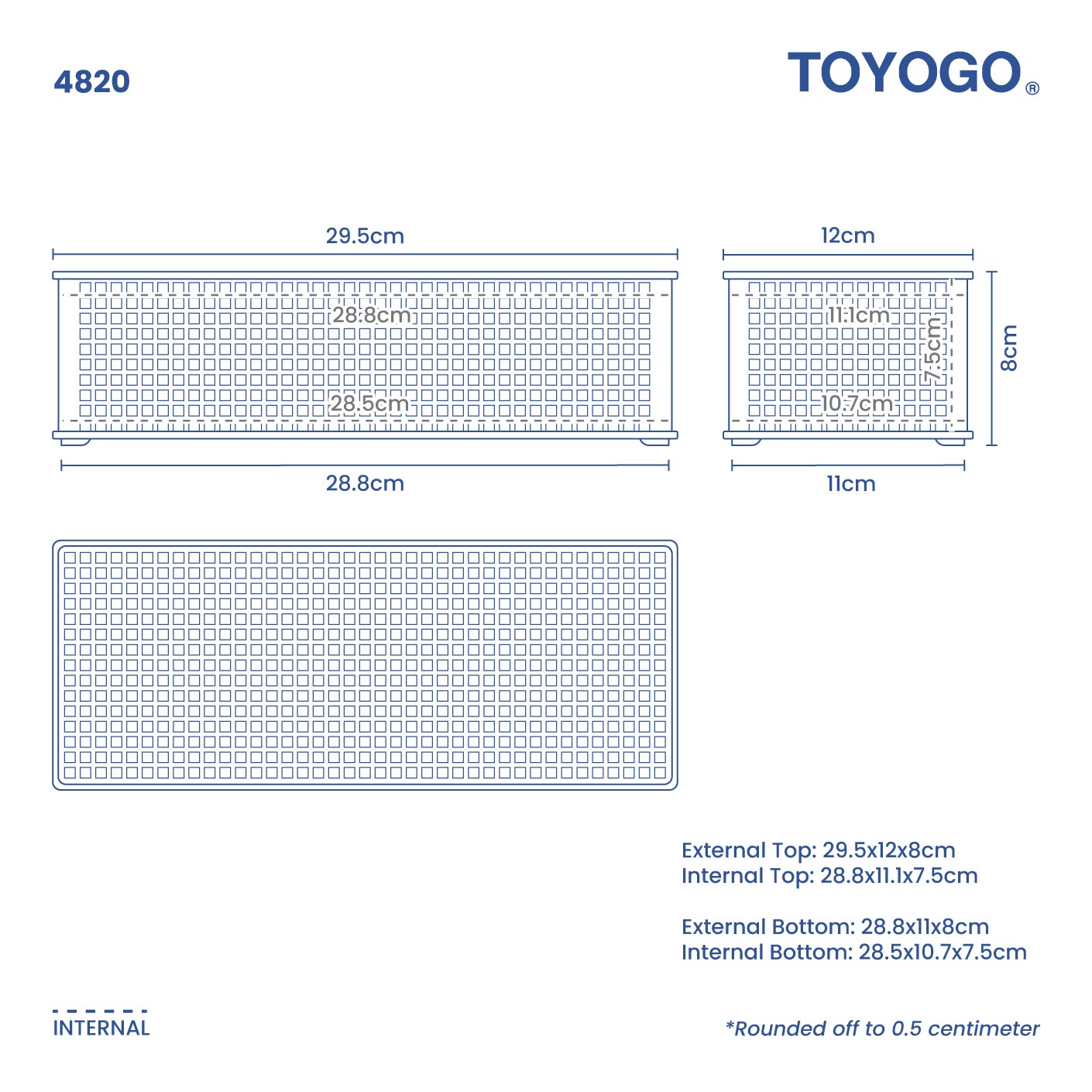 STACKABLE SLIM TRAY W/DIVIDER (4820)