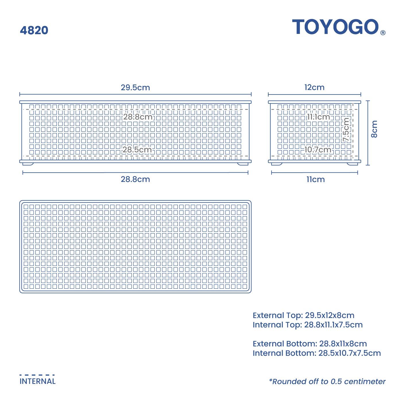 STACKABLE SLIM TRAY W/DIVIDER (4820)