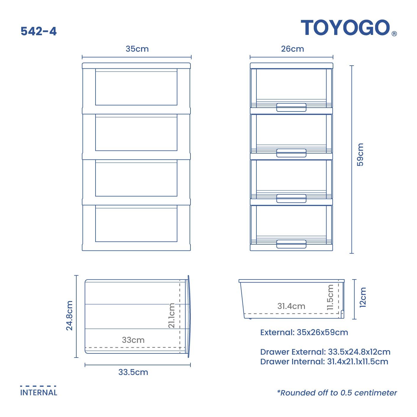 4 TIER MARINE A4 DRAWER (4B) (542-4)