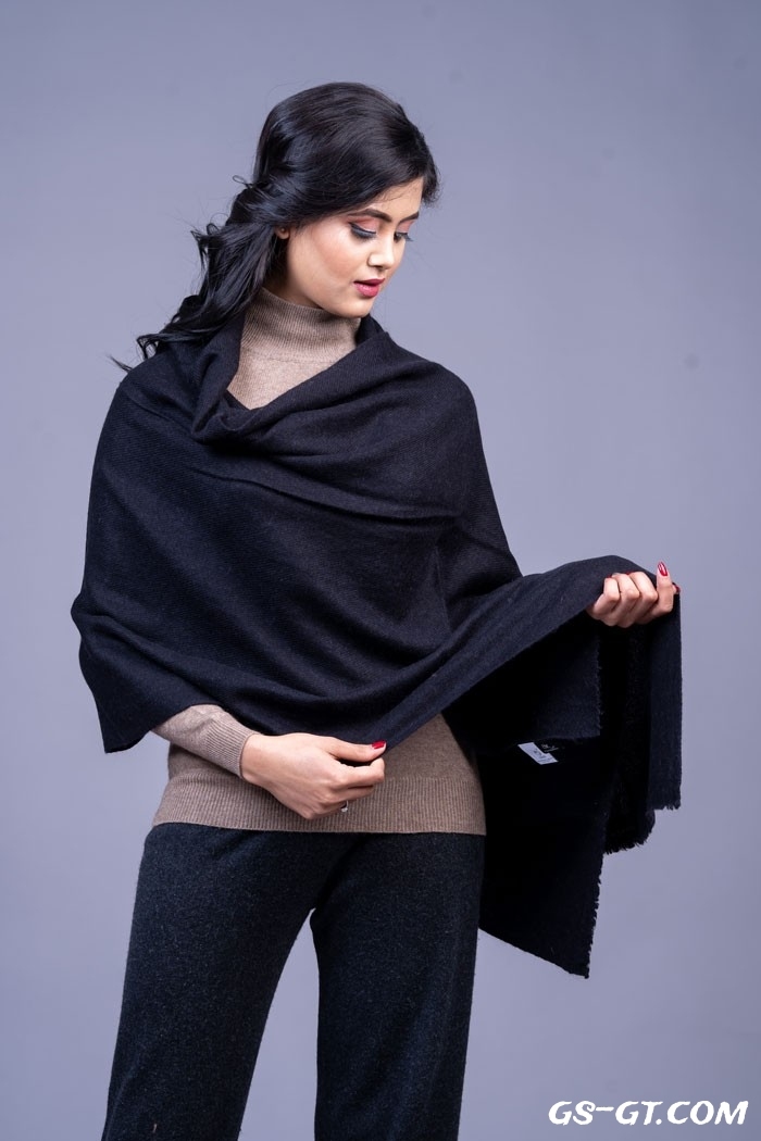Pashmina Stole 100% Pure Cashmere Stole 28"×80" Black