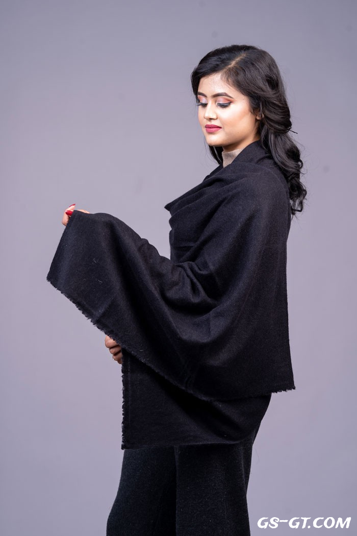 Pashmina Stole 100% Pure Cashmere Stole 28"×80" Black