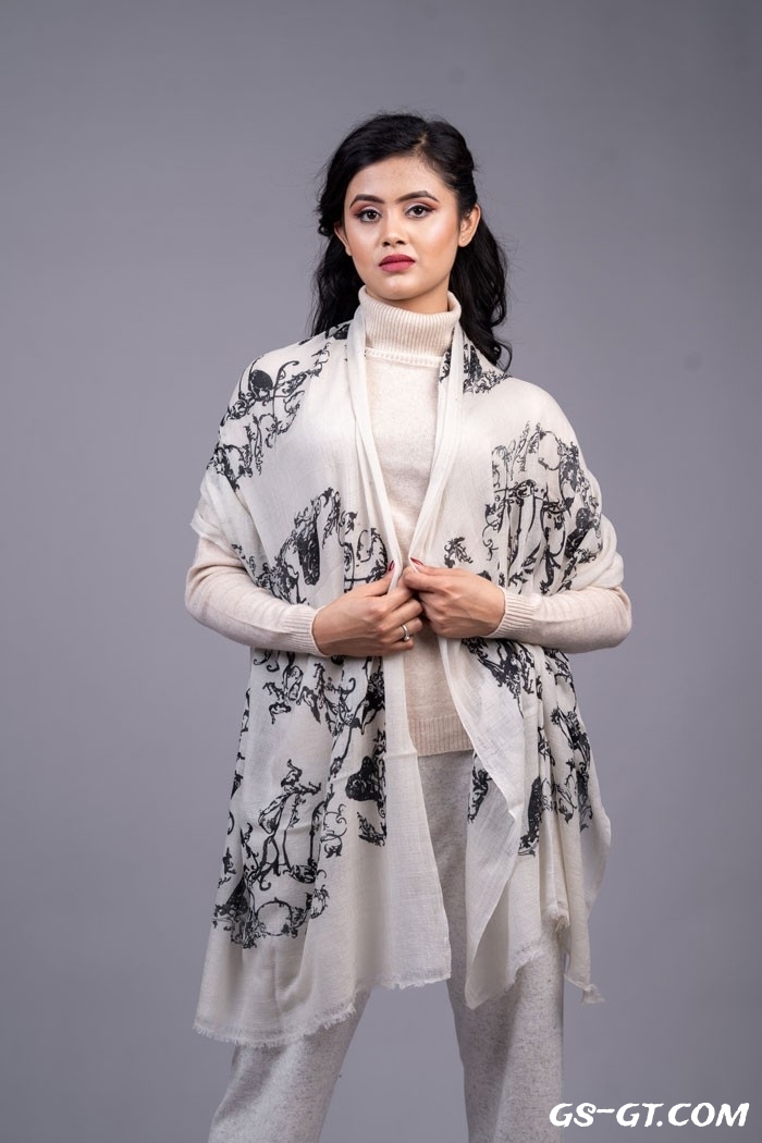 Pashmina Stole 100% Pure Cashmere Printed Stole 28"×80"