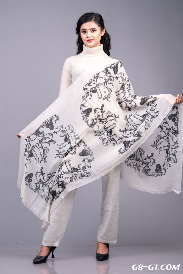 Pashmina Stole 100% Pure Cashmere Printed Stole 28"×80"