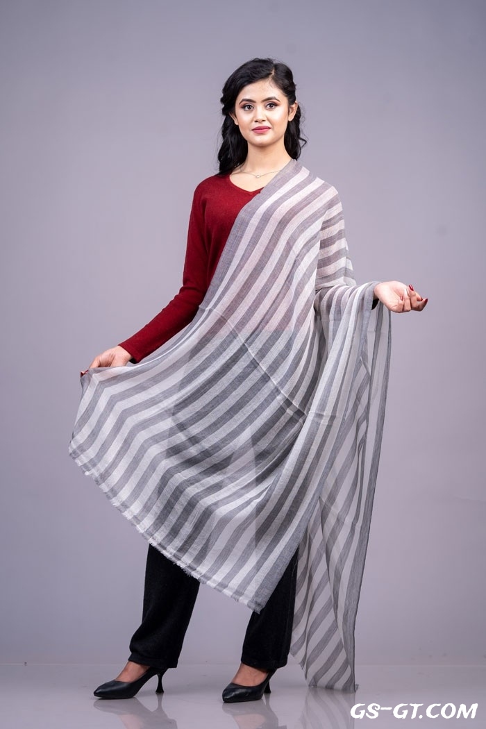 Pashmina Stole 100% Cashmere Striped Stole 28"×80"