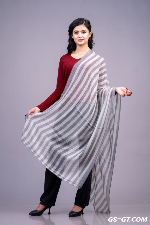 Pashmina Stole 100% Cashmere Striped Stole 28"×80"
