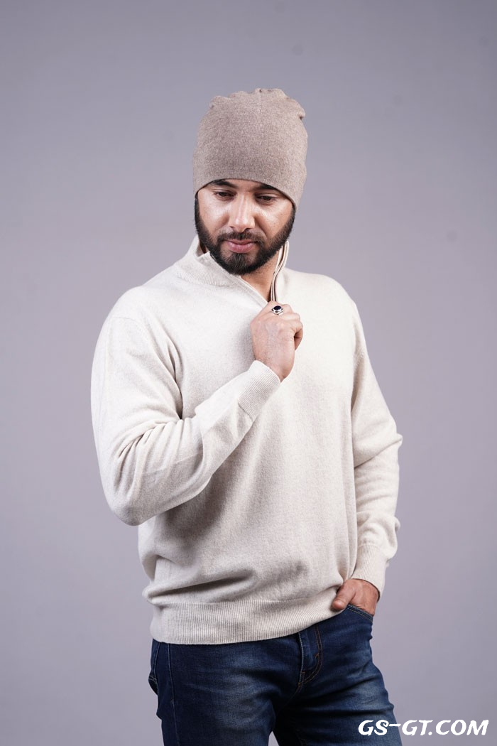 Pashmina Hats 100% Pure Cashmere Men's Plain Cap