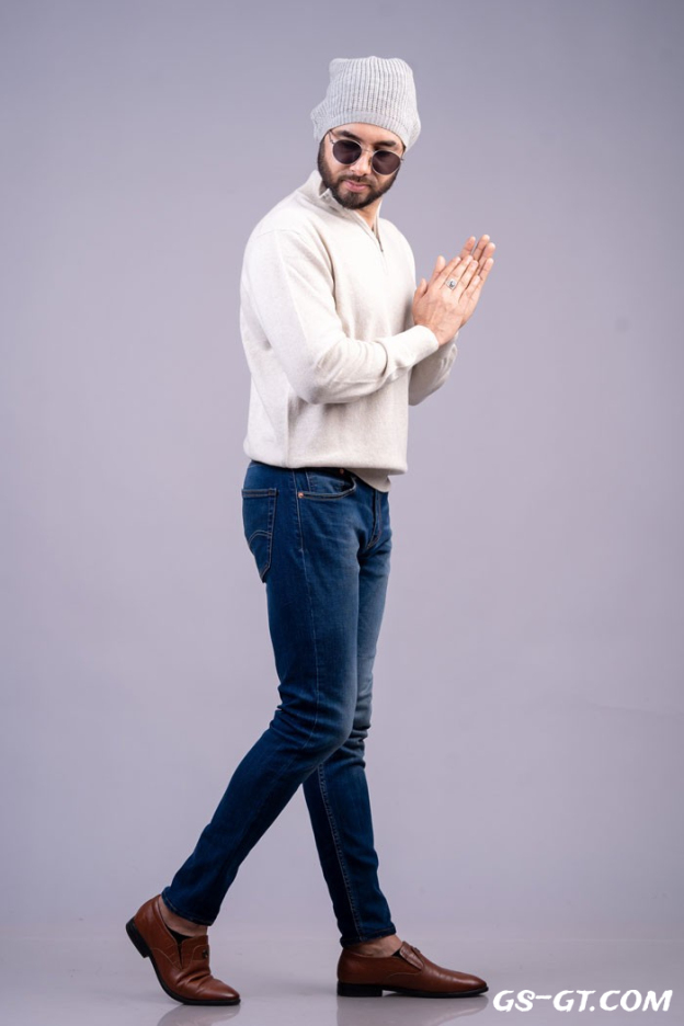 Pashmina Hats 100% Cashmere Men's Striped Cap