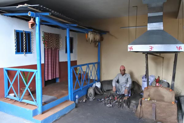 primitive workplace of Kami (nepali blacksmith)