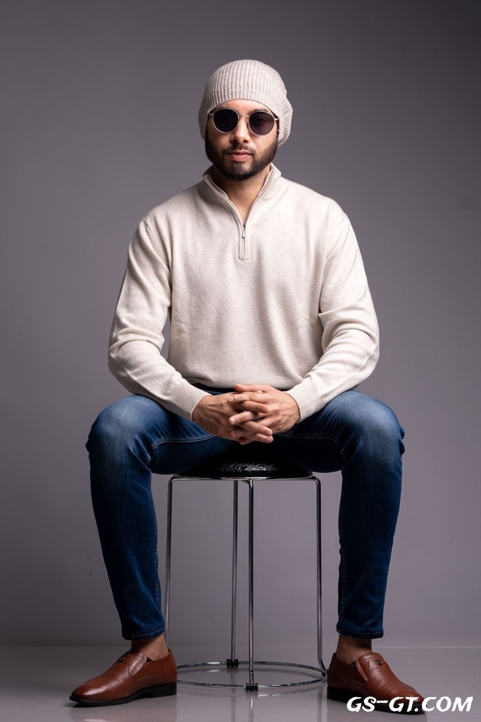 Pashmina Hats 100% Cashmere Men's Striped Cap