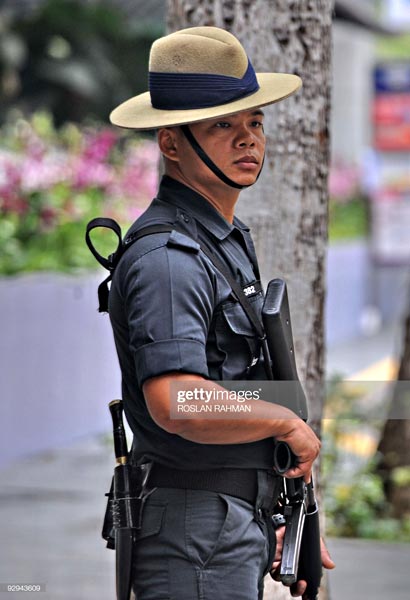 Singapore Gurkha on Duty