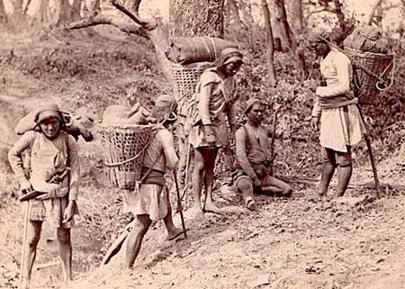 Nepalese hillsmen with kukris