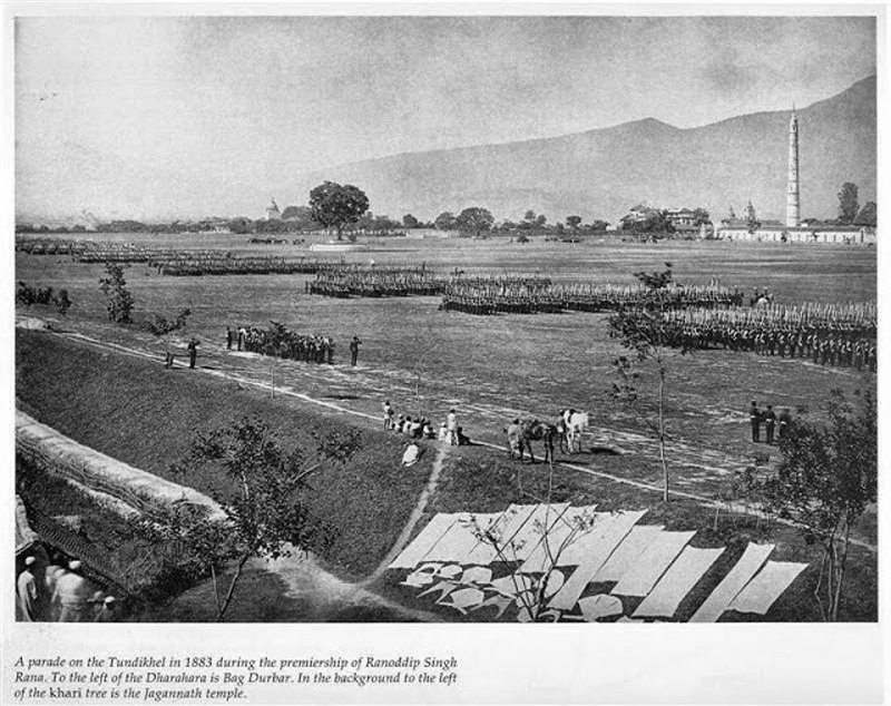 nepal army parade in Tundikhel in 1883