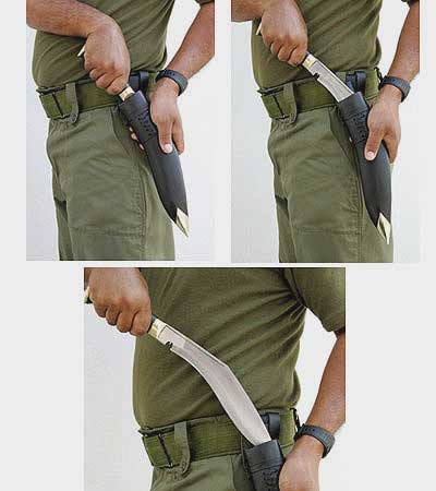 Carrying-placement-Wearing-kukri-knife