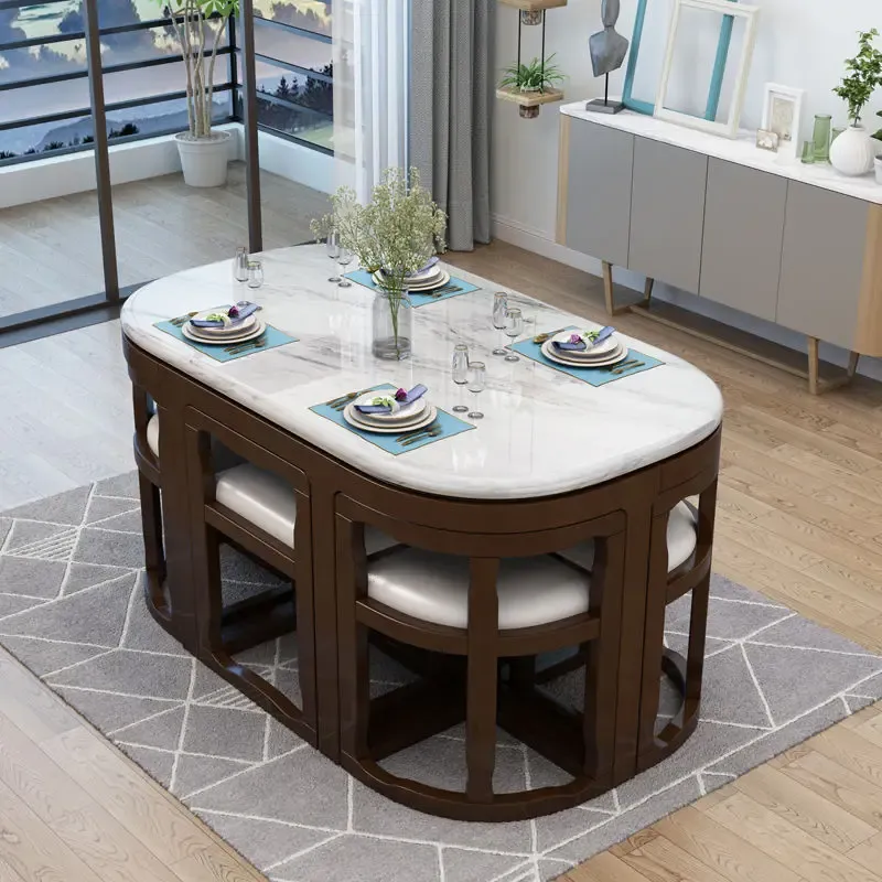 Mesa de comedor organizadora de madera maciza, mesa de comedor de diseño antiguo nórdico