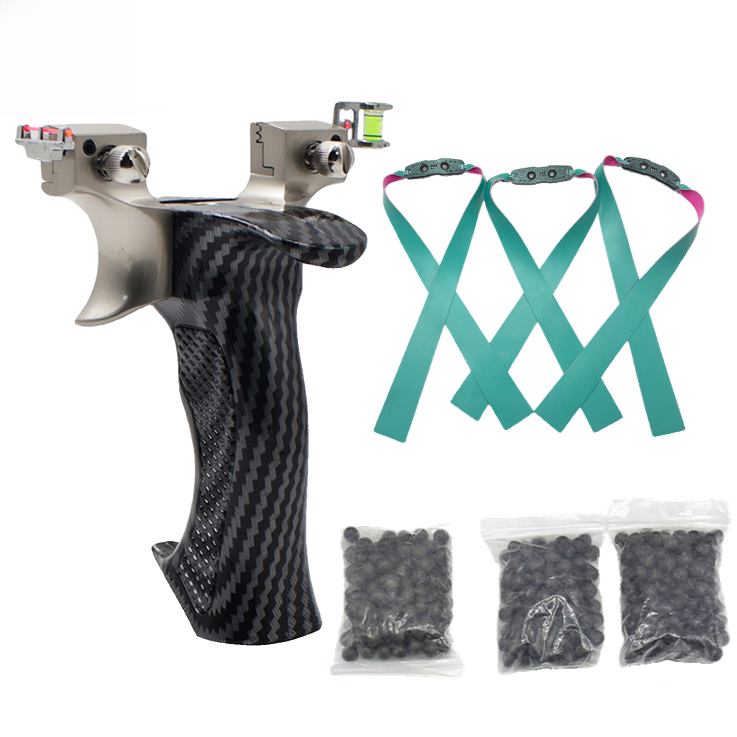 YUOUY Slingshot Set – Perfect Starter Kit with 3 Replacements Bands & 300 Clay Balls, EU Shipping