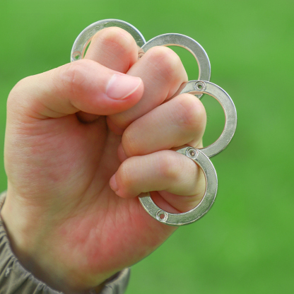 2pcs Foldable Self-defense Ring Brass Knuckles YY-B-031