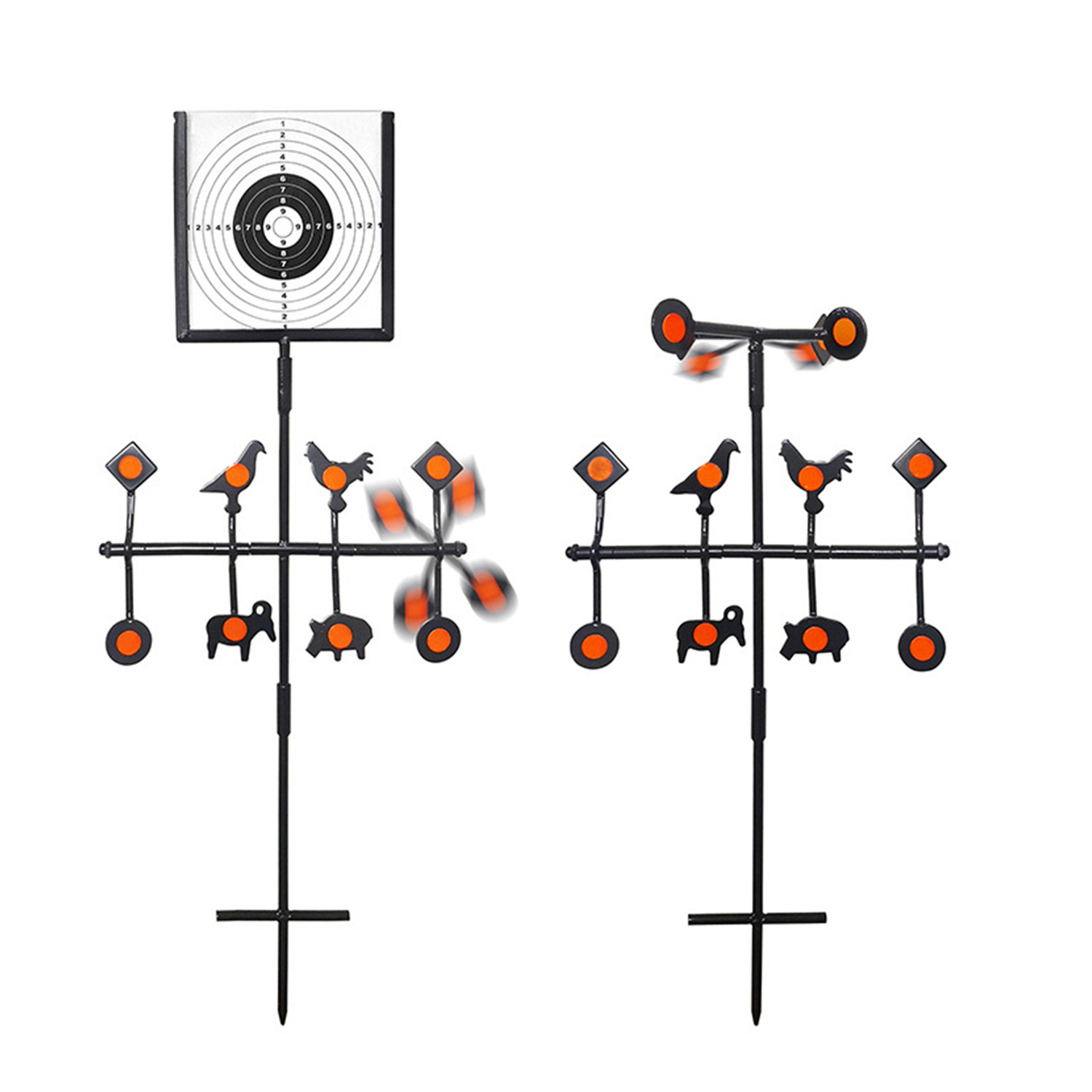 YUOUY Spinner Targets Air Gun Targets Practice Filed Targets Indoor Airgun Targets for Shooting, BB Gun Target Pellet Gun Targets Resetting Target Compact Package Metal Steel Auto Reset for Caliber Shooting Outdoors