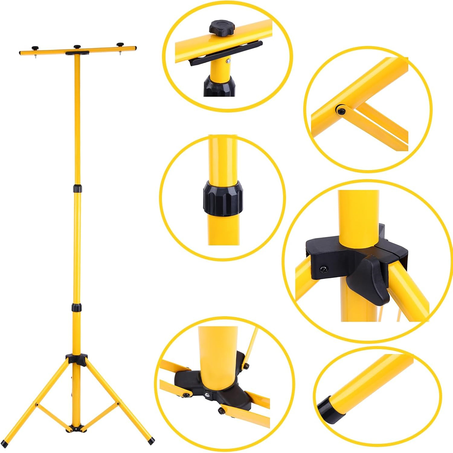 YUOUY Archery Target Stand, Foldable and Adjustable Metal Tripod for Bow and Arrow, Ideal for Backyards and Shooting Ranges. Hanging Stand for Straw Targets and Work Lights