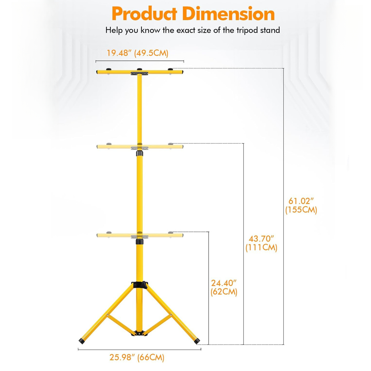YUOUY Archery Target Stand, Foldable and Adjustable Metal Tripod for Bow and Arrow, Ideal for Backyards and Shooting Ranges. Hanging Stand for Straw Targets and Work Lights